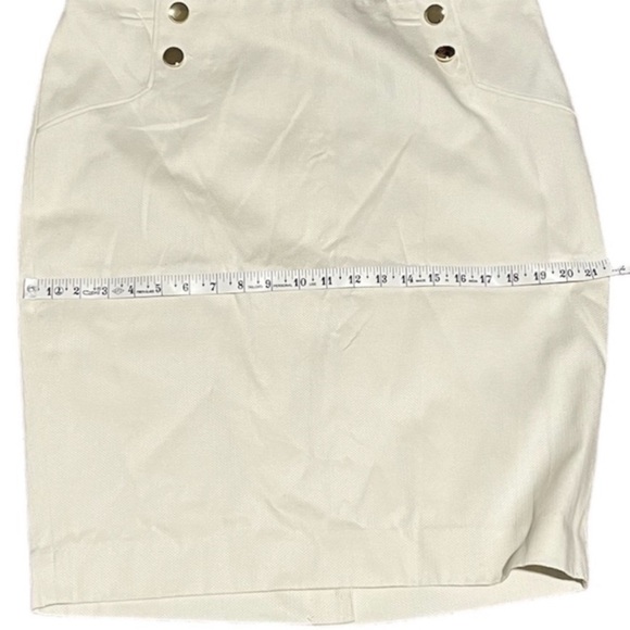 Limited NWT Women's White Sailor Nautical Skirt Gold Buttons 99% Cotton Size 16 - Picture 7 of 8